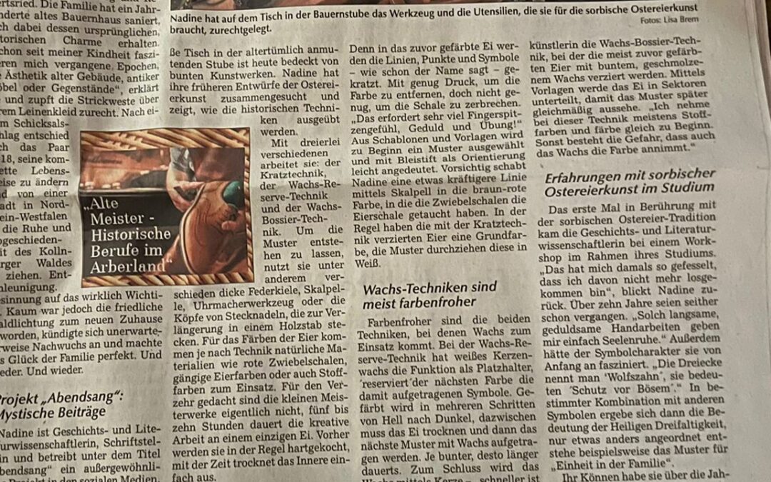 Osterwünsche durch Zeichen auf Eiern